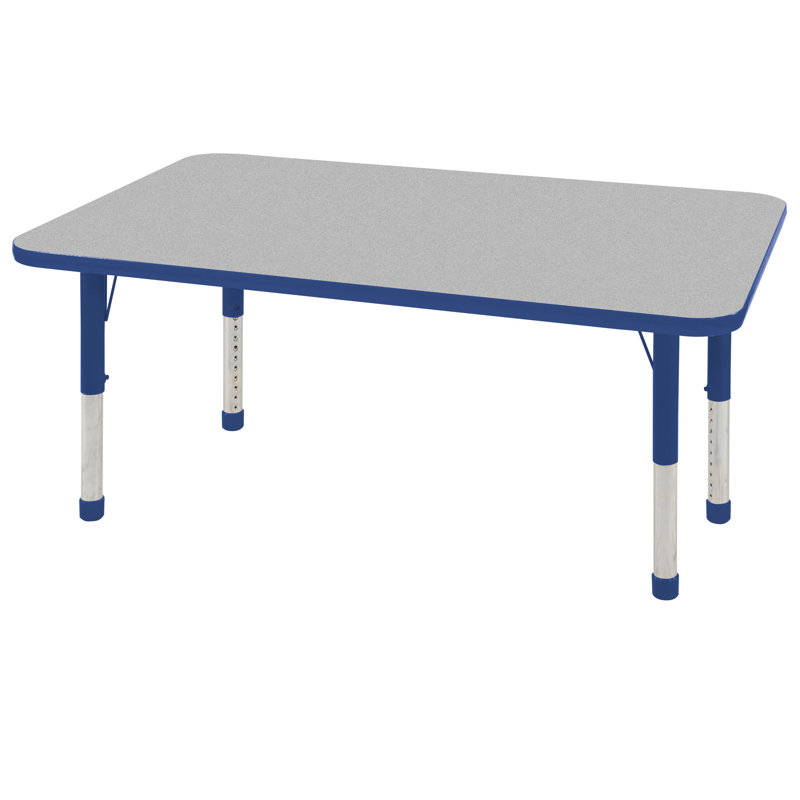 Rectangular Classroom Table, Gris, Bleu