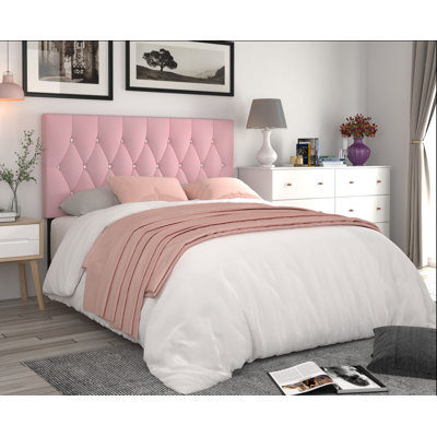 Ameer Velvet Upholstered Panel Headboard