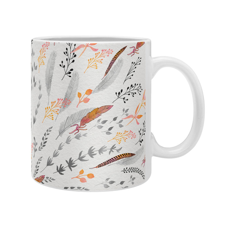 Grande tasse à café à rouleaux plumes
