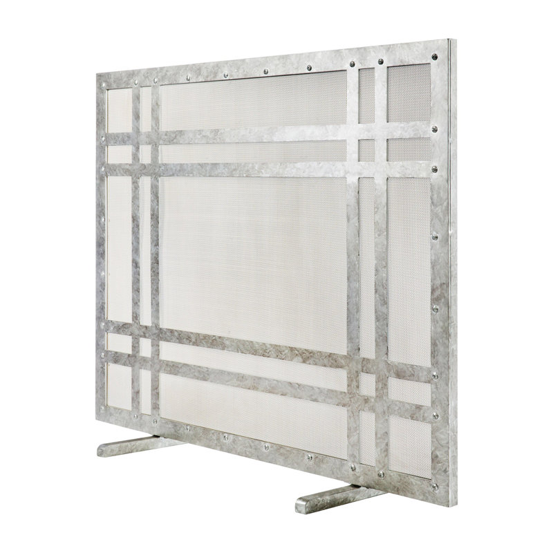 Montana Steel Fireplace Screen, Royal Silver
