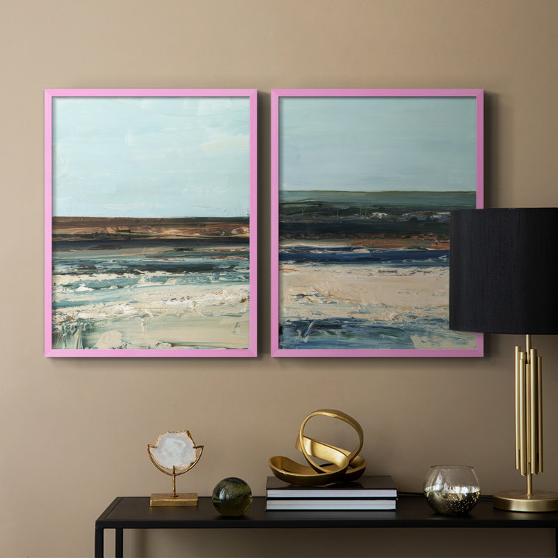 Impression encadrée Rich Coastline I-Premium - prête à être accrochée - aucun clou requis - aucun clou requis, Rose