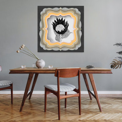 Vintage Protea Bloom Elegant Rustic Vintage Flower Nature Wall Art Print 1 Piece Wrapped Canvas Wall Art