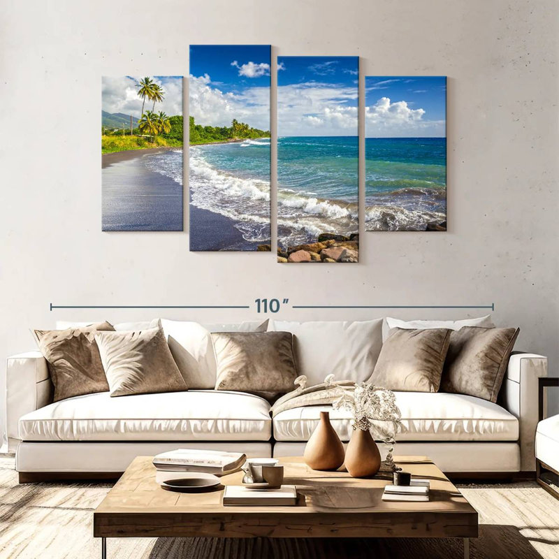 Nicci St Kitts Black Sand Island, H 27 po x l 43 po