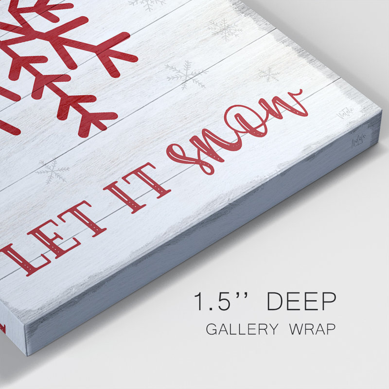 Let It Snow Snowflake sur toile, H 12 po x l 8 po x P 1,5 po