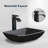 DEJIN 12'' Matte Black Glass Rectangular Bathroom Sink with Faucet