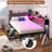 Corner Bed Frame with 2 Drawers and Storage Bookcase, Daybed with Charging Station and LED Lights-887620061