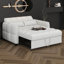 Canapé-lit convertible de 52,8 po, canapé-lit, canapé-lit capitonné en chenille avec dossier réglable, ports USB-1806895335