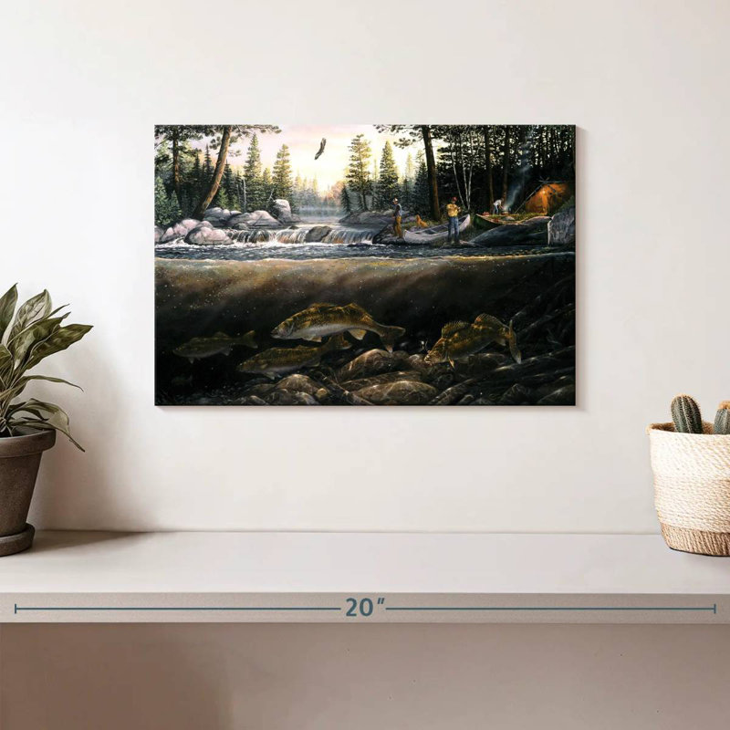 Brampt Fishing The Falls, 8" H x 12" W