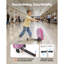 Ride-on Luggage, 20 L Capacity, 20 Inches Kids Scooter Suitcase with Flash PU Wheels, Adjustable Handle & TPR Non-Slip Grip, Foldable & Lightweight Scooter Luggage for Kids Aged 5+, Purple