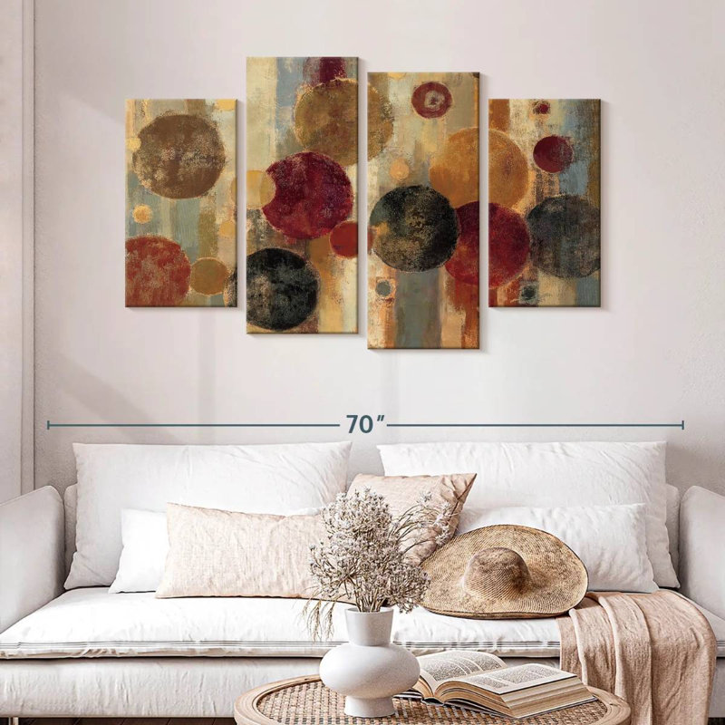 Pendulum On Canvas 4 Pieces Set, 32" H x 52" W x 1.25" D