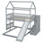Twin Over Twin Bunk Bed with Two Drawers and Slide, House Bed with Slide-608482852