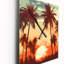 Soleil couchant sur des palmiers Illustration rétro I - Horloge murale moderne Meadow-745577600