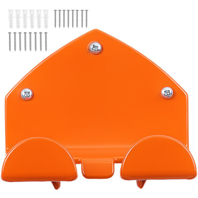 Support de taille-bordures de garage 5,9 pouces, capacité combinée 180 livres, support mural pour outils électriques de jardin, coupe-herbes, souffleuses à feuilles, scies à chaîne, et plus, orange
