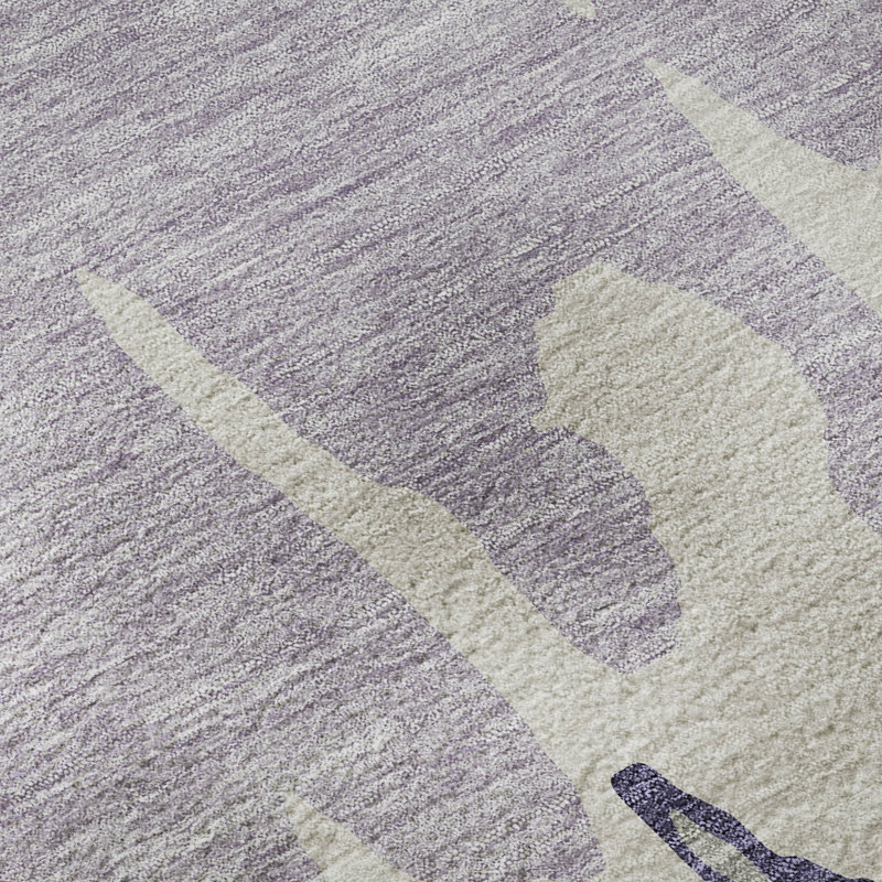 Tapis mauve de qualité supérieure lavable à la machine Prisco, Rectangle 9 pi x 12 pi