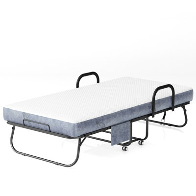 Folding Bed,With Sturdy Metal Bed Frame And 5-inch Thick Luxurious Mattress
