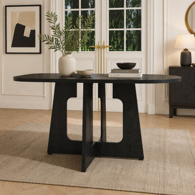 Table ronde Spiced pour 4 personnes - Table de cuisine style ferme de 119 cm (47 pouces), table ronde en MDF avec finition imitation bois, capacité de charge de 136 kg (300 lb), montage facile pour salle à manger ou cuisine