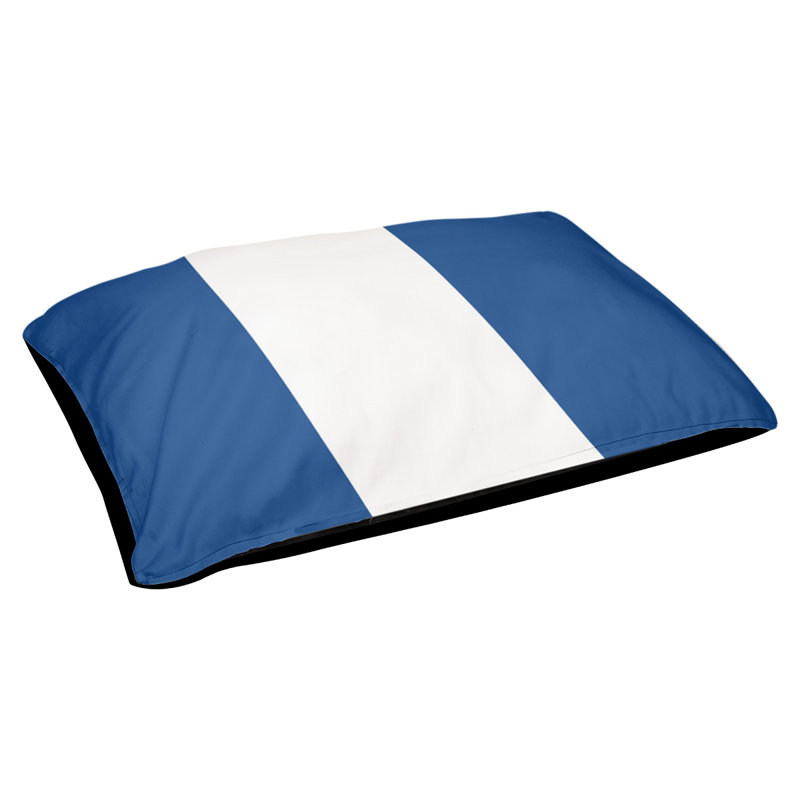 Coussin Oakland, Très grand (l 50 po x P 40 po x H 17 po), Bleu royal / blanc / bleu royal