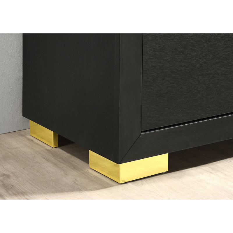 Superbe table de chevet en métal avec poignées en métal 1pc