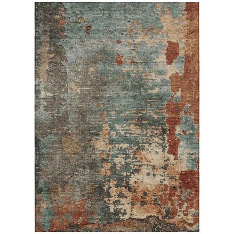 Tapis intérieur / extérieur bleu Elon, 5' x 7'6"