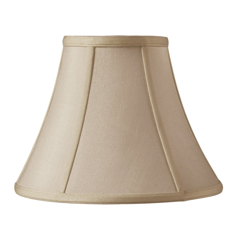 Abat-jour cloche en soie / shantung (araignée), Blanc, H 13 po x l 18 po x P 18 po
