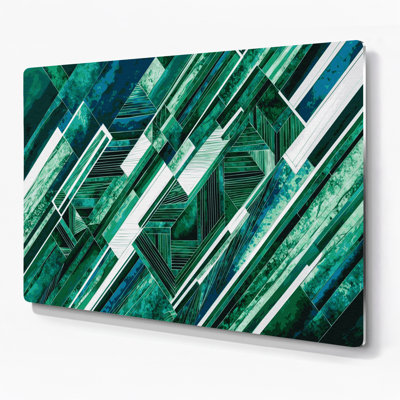 Geometric Abstraction 71 Green Metal Wall Art