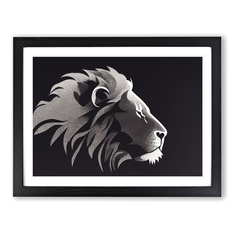 Terrific Lion Abstract - Framed Print, Black Framed, 25cm H x 34cm W x 2cm D