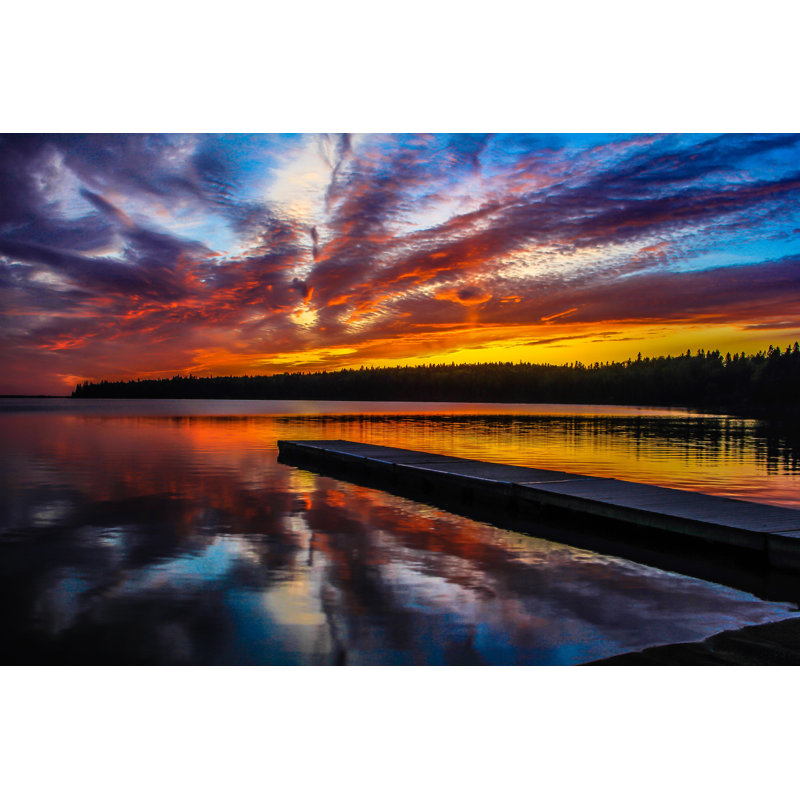 Armour Sunset Over Clear Lake - Wrapped Canvas Print, 30cm H x 46cm W x 3.8cm D