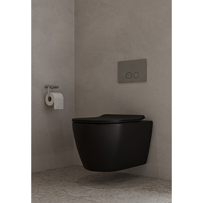 Cuvette de toilette murale noire matte seulement