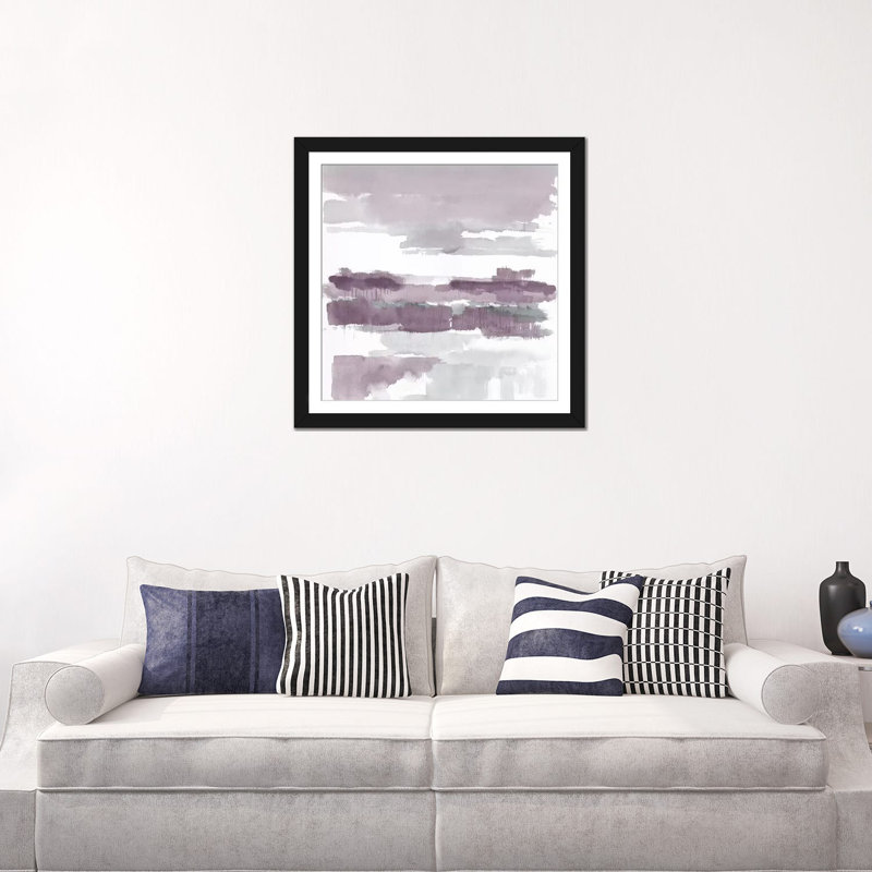« améthyste humides », reproduction d’art sur toile tendue, H 24 po x l 24 po x P 1 po, Papier d'art encadré noir, Blanc