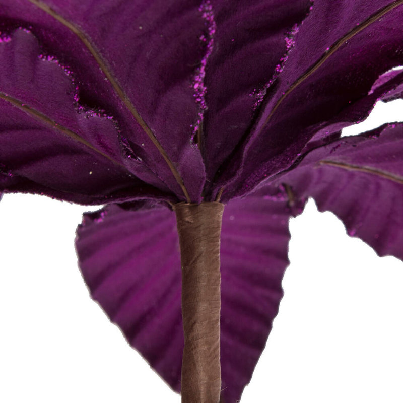 Velours à garniture scintillante poinsettia 22 po, Violet