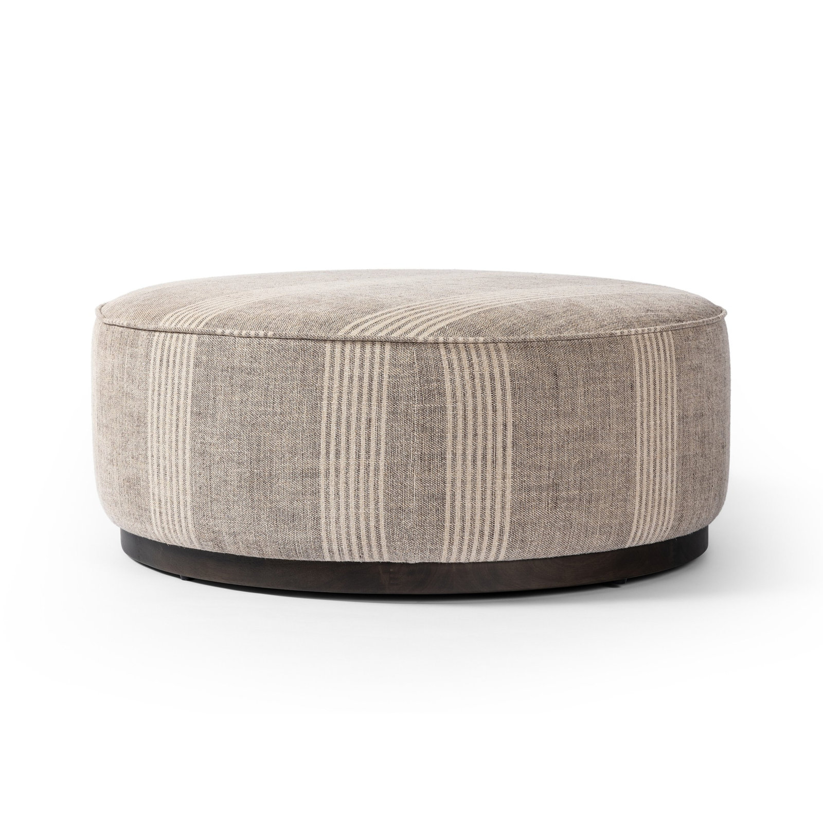 Faira 36" Linen Upholstered Ottoman, Manchester Flint Linen