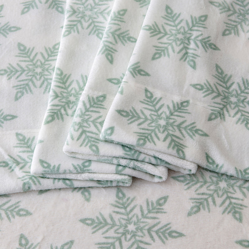 Ensembles de draps en velours ultra doux, Roi, Grands flocons de neige