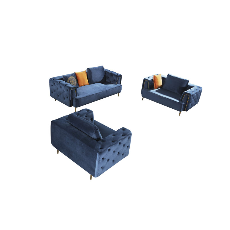 83'' Velvet Sofa, Royal Blue Velvet