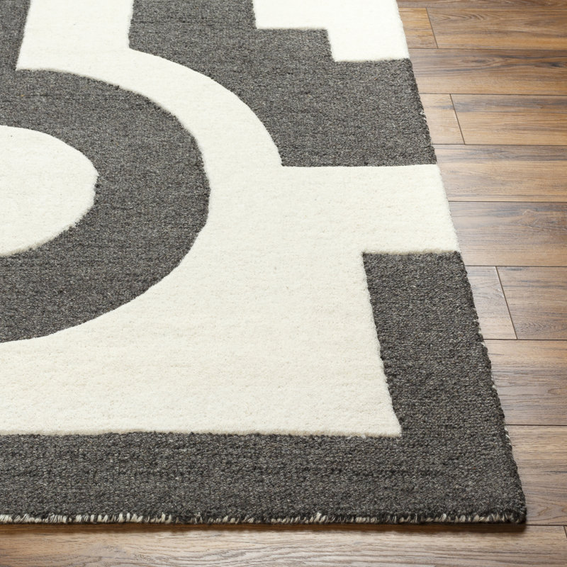 Rino Abstract Hand Tufted Wool Area Rug in Gray, Rectangle 2' x 3'