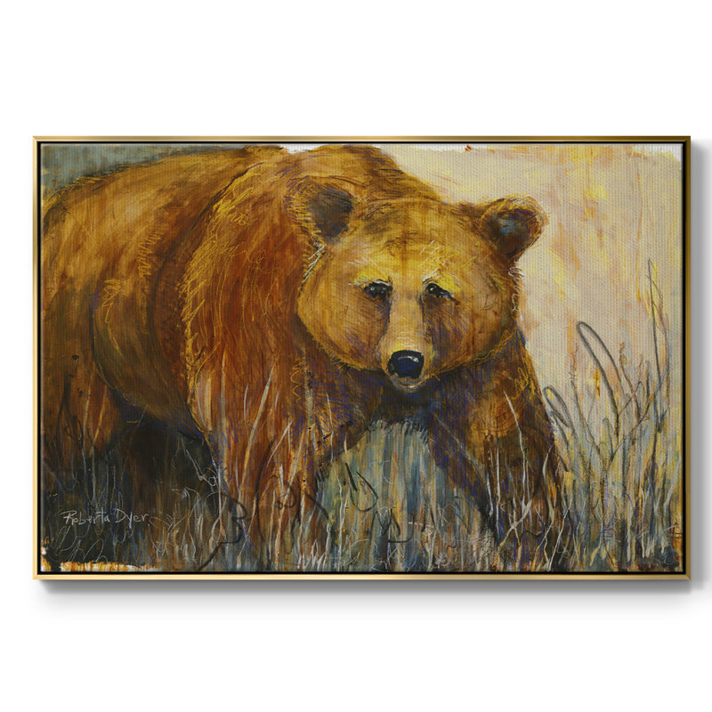 " Majestic ", 17" H x 25" W x 2" D, Gold  Floater Framed Canvas