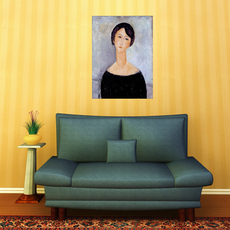 Modigliani - No Frame Painting on Wood, 100cm H x 73cm W x 1.8cm D