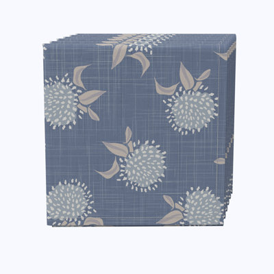Cotton Twill Floral Square Napkin