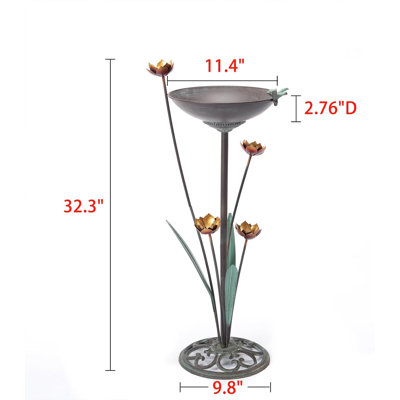 Cast Iron Pedestal Bird Bath Bird Baths For OutdoorsVintage Metal Bird Bath Garden Yard Decoration
