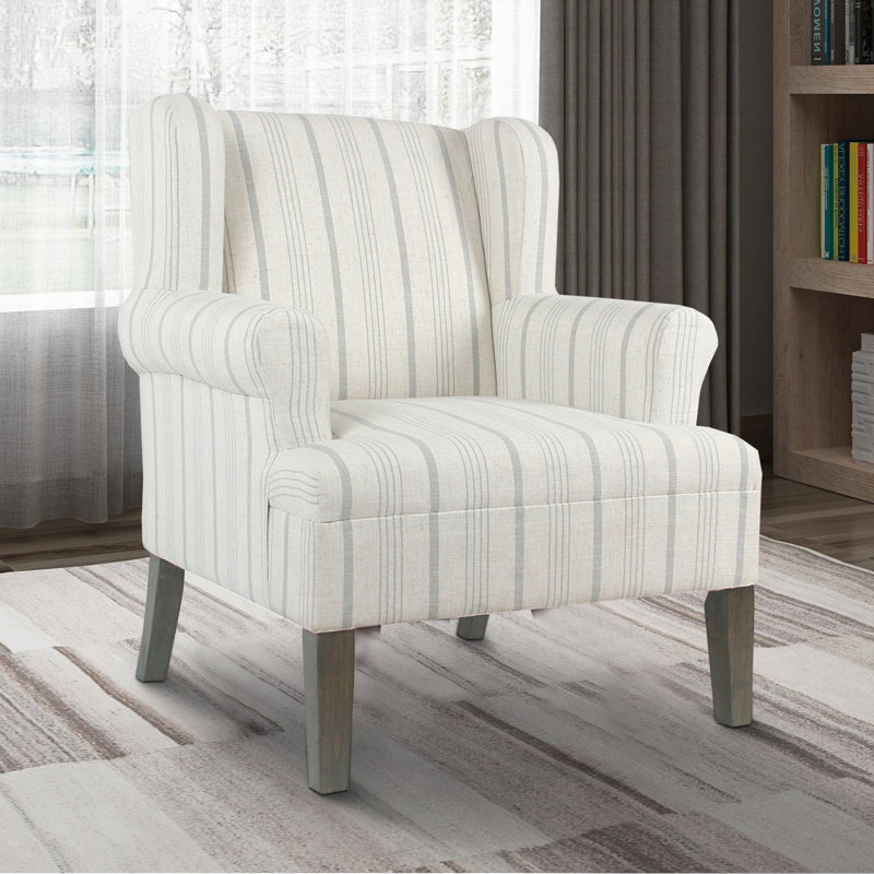 Anastacio 31.5" Wide Classic Wingback Chair, Dove grey