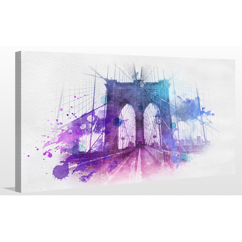 « brooklyn bridge », impression sur toile tendue, H 36 po x l 60 po x P 1,5 po