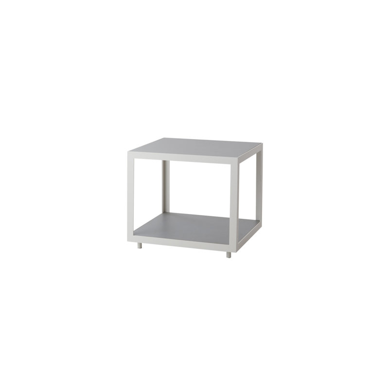 Level Outdoor Square Coffee Table, 18.9" W x 18.9" L x 16.6" H, Lava Gray