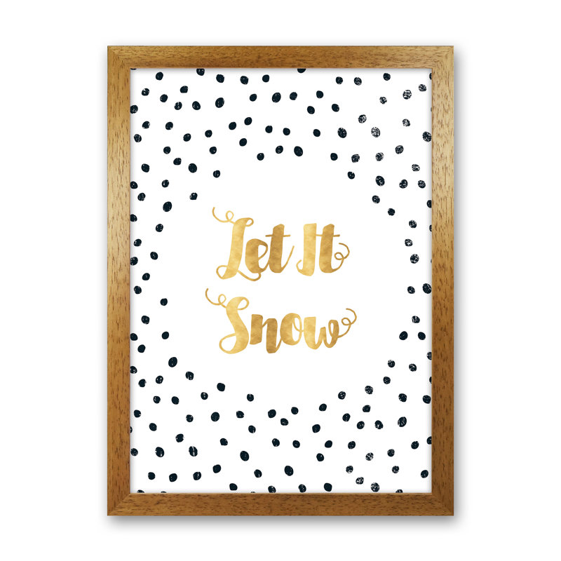 Let It Snow - Print, 46cm H x 34cm W x 3cm D, Brown Framed