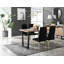 Edzard Marble Effect & Chrome Metal Rectangular Dining Table Set - 4 Luxury Velvet Dining Chairs-88498192-88498178