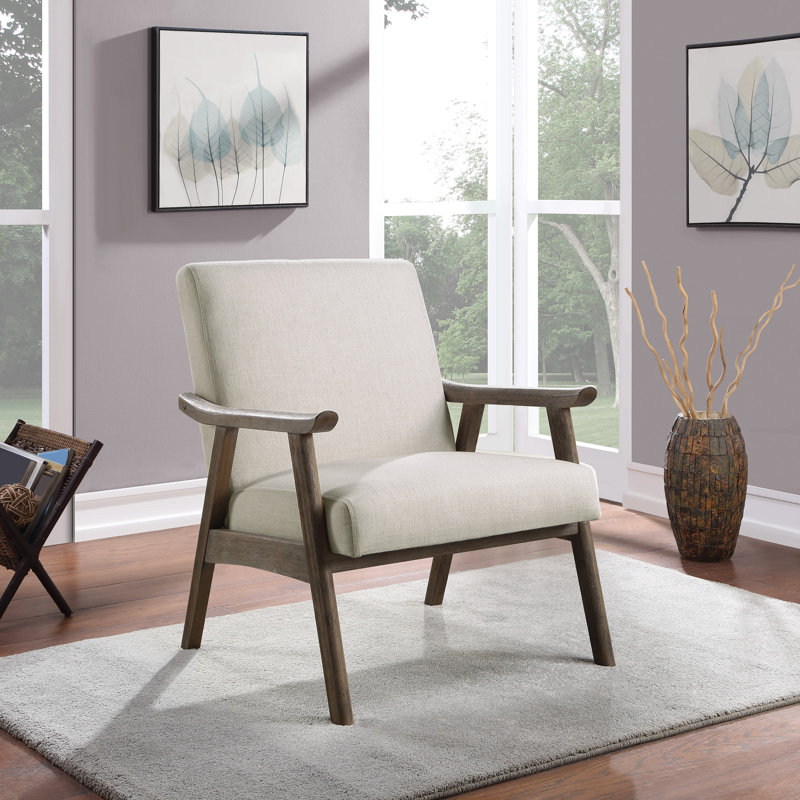 Méridienne en polyester de 27,25 po de largeur Albury, 100 % polyester beige, Brun foncé