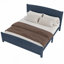 Lit plateforme en bois massif avec lattes de soutien et structure solide, aucun sommier requis-229946441