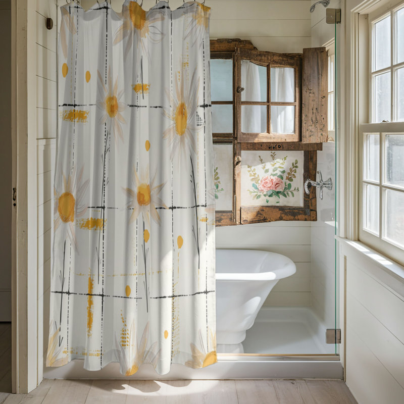 Rideau de douche Daisy, H 74 po x l 71 po