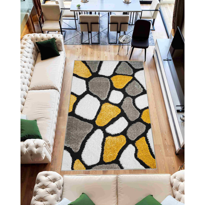 Tapis à motif géométrique abstrait moderne pour la chambre à coucher (8 x 10 (7 pi 8 po x 10 pi 8 po))
