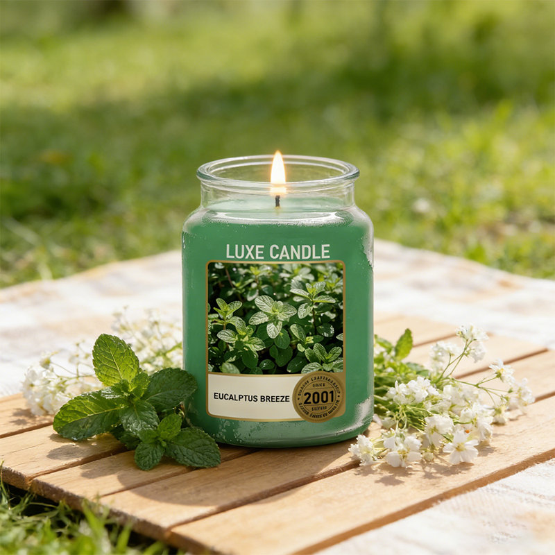  Bougie parfumée à l'eucalyptus et à la menthe de 23 oz: rafraîchissante et vivifiante, aidant à se détendre, à soulager le stress et à améliorer l'ambiance de la maison