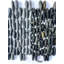 Standing Pebble Mosaic Grey/Black 12" x 12" Natural Stone Mosaic Tile