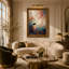 Art mural sur toile rustique avec bordure sarcelle-133483883